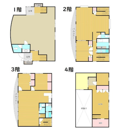 大津市蓮池町の住宅付店舗戸建の間取り