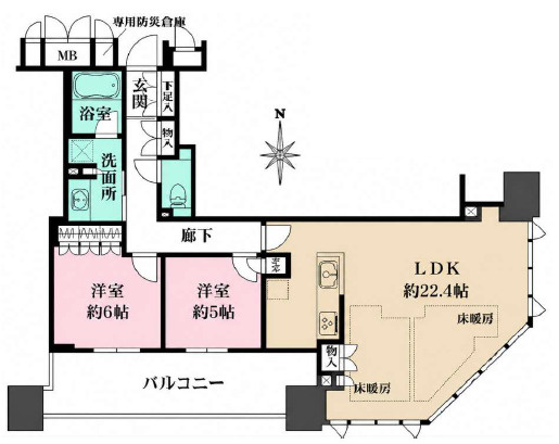 ブランズタワー大阪本町の間取り