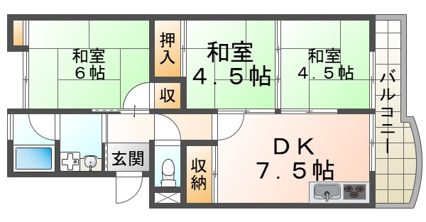 パールハイツの間取り