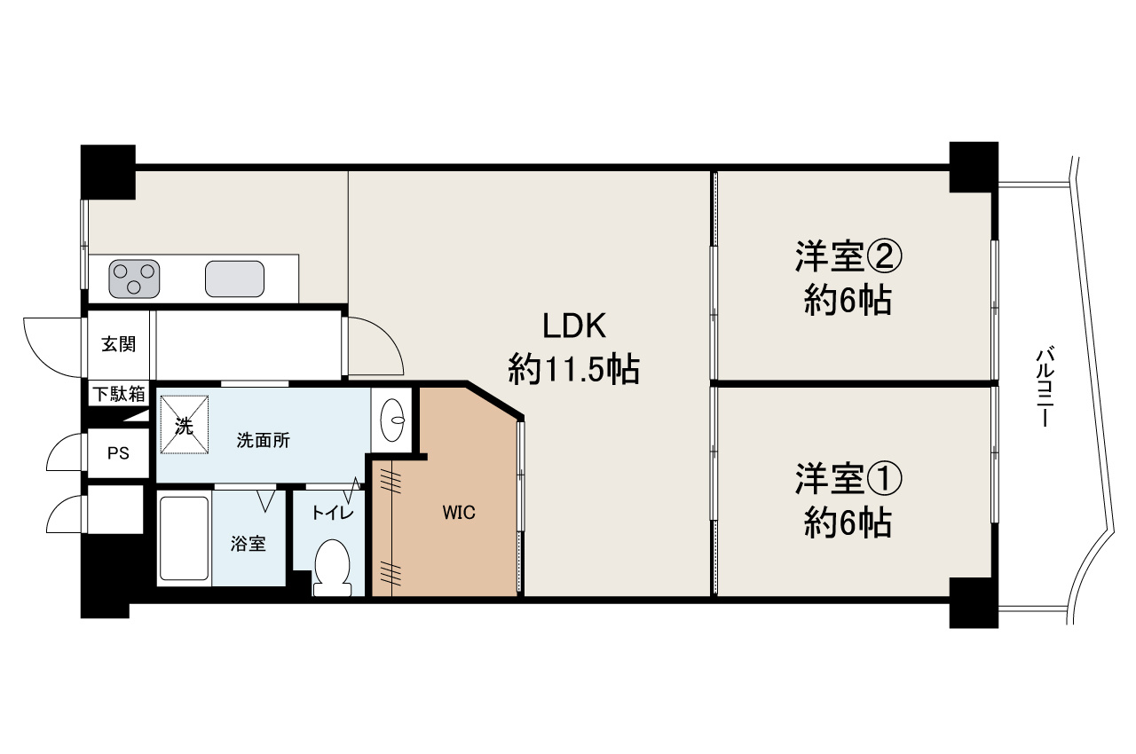 ターミナルマンション朝日プラザ堺の間取り|リフォームの詳細についてはお問合せください。