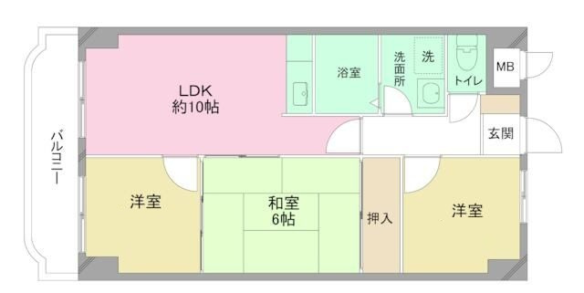 グランコスモＵの間取り|間取りです。