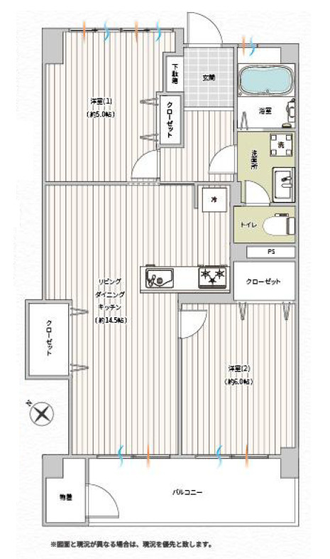 六会駅前高層住宅の間取り