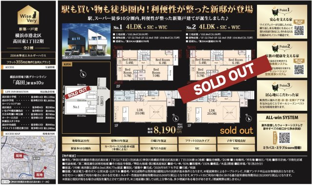 横浜市港北区高田東1丁目 新築戸建て【仲介手数料無料】カースペース2台|仲介手数料無料！お問合せ下さい/080-7058-7312 