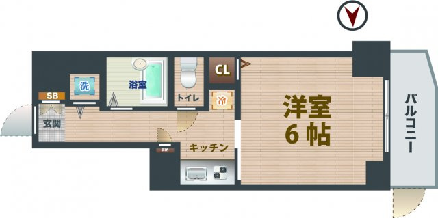 【間取り】 | エルミタージュ南阿佐ヶ谷弐番館 | 1Kのお部屋です。