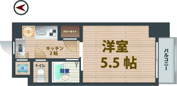 【間取り】 | ルーブル新高円寺 | 1Kのお部屋です。