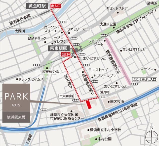 横浜市南区浦舟町３丁目の賃貸マンションの地図