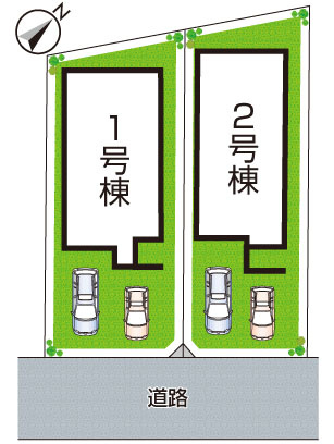 高槻市真上町　第1期　新築一戸建ての区画図|全2区画