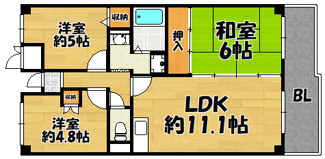 【間取り】 | 四條畷・サカモトマンション