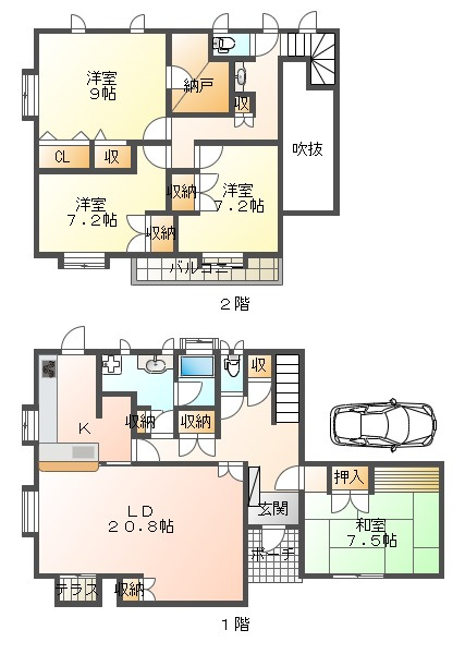 本多聞6丁目戸建の間取り