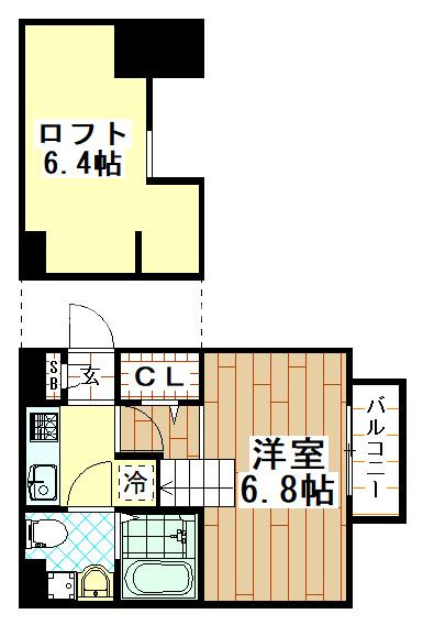 Attic宝持　(近大　一人暮らし)の間取り