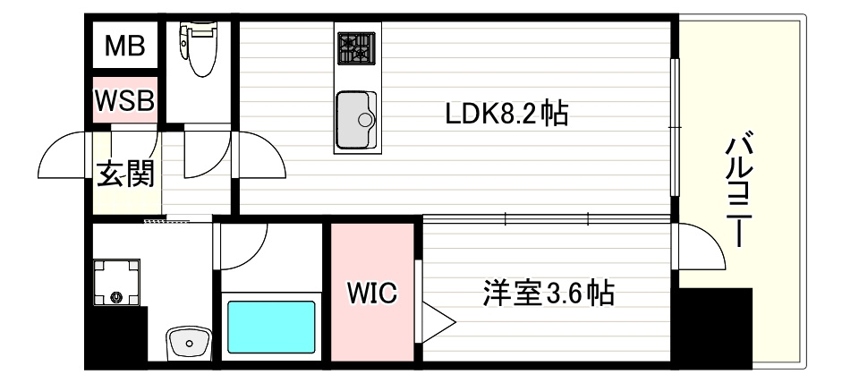 エステムコート難波ＷＥＳＴ−ＳＩＤＥVIIIエクシーナの間取り