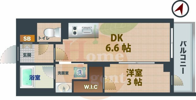 【間取り】 | イプセ東高円寺 | 1DKのお部屋です。