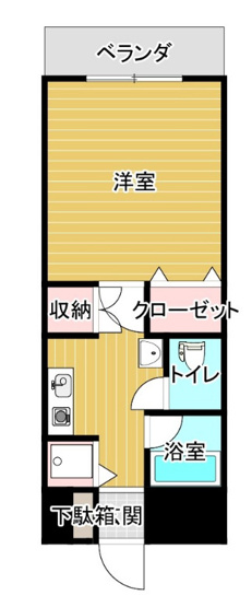 【間取り】 | エル・ミオーレ東門 | １Kのお部屋です（反転タイプあり）