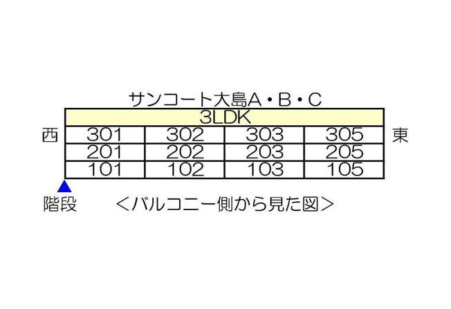 【間取り】 | サンコート大島Ｃ棟 | サンコート大島Ｃ棟のその他共有部分