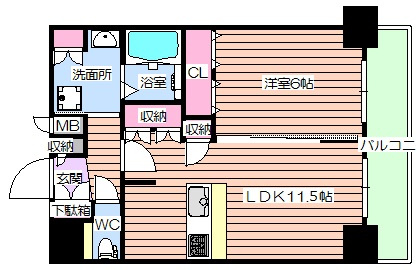 【間取り】 | プレサンス本町ジョイス