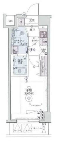 横浜市南区睦町１丁目の賃貸マンションの間取り