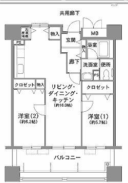 大阪市中央区安土町３丁目の賃貸マンションの間取り