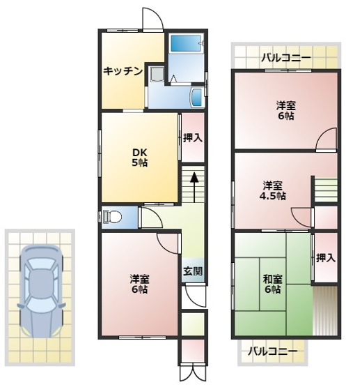 【間取り】 | 西浦4丁目貸家