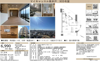 【その他】 | マイキャッスル高井戸　仲介手数料無料＋40万円現金プレゼント中