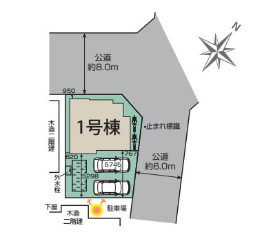蓮田市蓮田4丁目　新築一戸建て　ブルーミングガーデン　01の区画図|1号棟