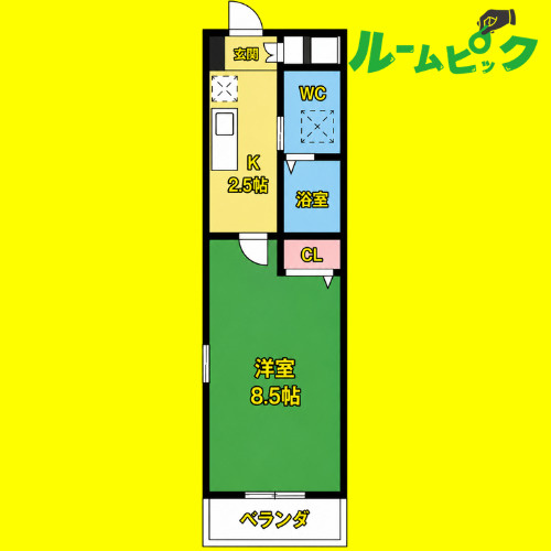 プラスパー猪之越　名古屋市賃貸　仲介手数料無料の間取り