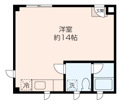 広々使えるワンルームです。