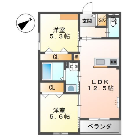 エーグレイス中広の間取り