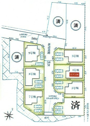 青梅市長淵1丁目　新築戸建全10棟の区画図