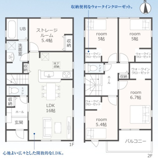 【間取り】 | 岐阜市中鶉新築建売全4棟！鶉小学校まで徒歩5分！お車並列3台可能！長期優良住宅！耐震等級3！ | 岐阜市中鶉新築建売全4棟！鶉小学校まで徒歩5分！お車並列3台可能！長期優良住宅！