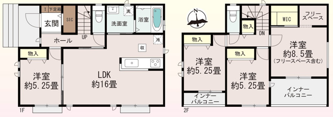 【間取り】 | 並列3台可♪前橋市南町・南西角地