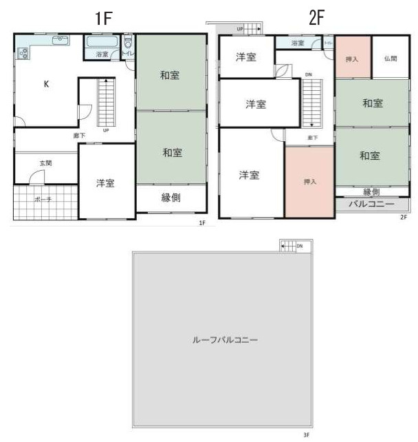 西宮市苦楽園三番町　中古戸建の間取り