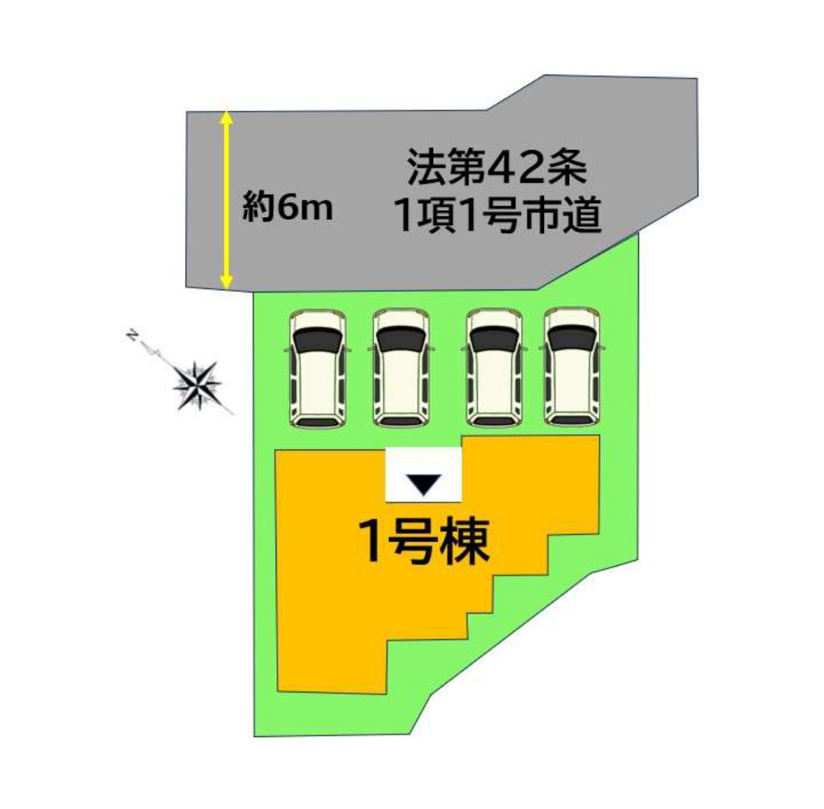 N・鳥栖市原町第8-1棟（1号棟）の区画図|配置図
