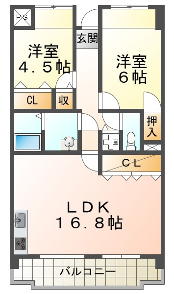 ジュネスコートＡの間取り