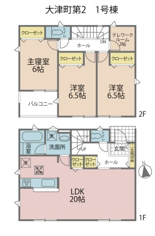 出雲市大津町　新築建売住宅　3棟現場　①号地の間取り