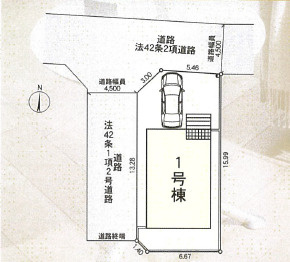 秦野市西田原第19　新築戸建　全1棟1号棟の区画図