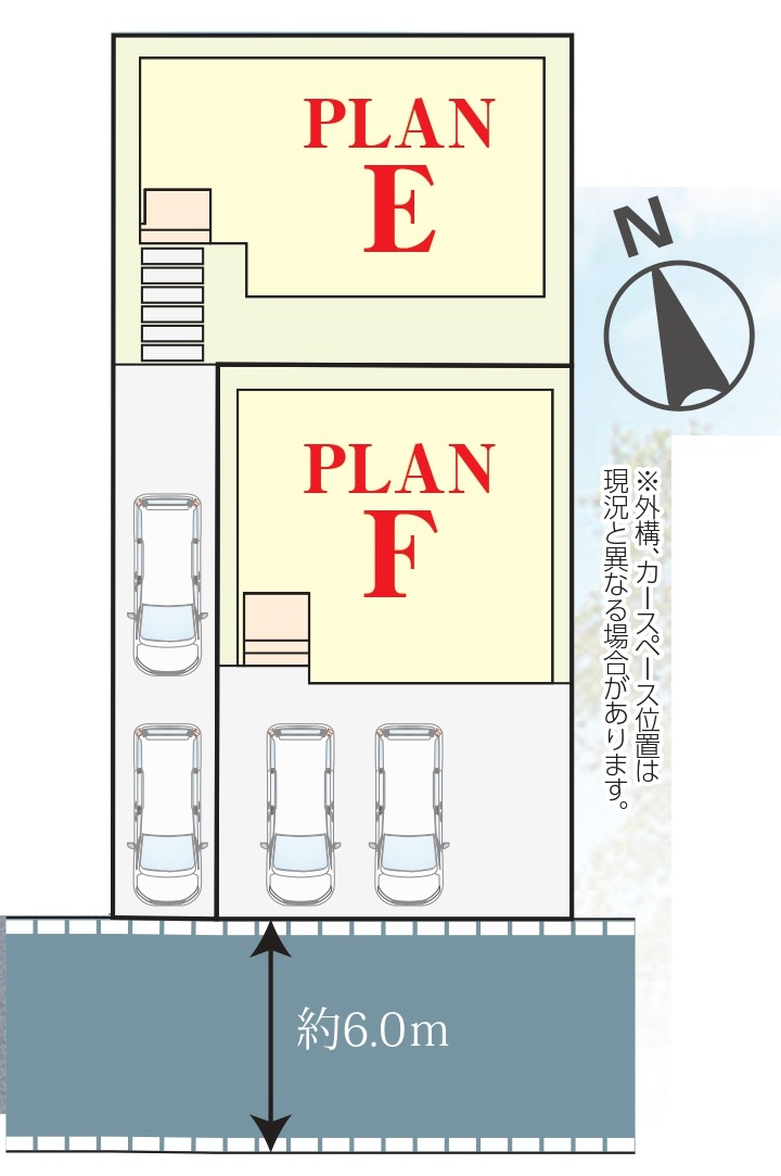 松戸市新松戸6丁目新築戸建【新松戸南小学校：2分】の区画図|第2期2棟販売中！