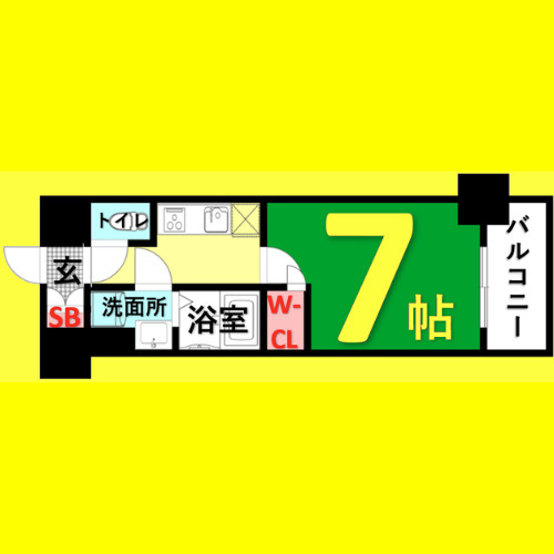 エスリード大須プレシア　名古屋市賃貸　仲介手数料無料の間取り