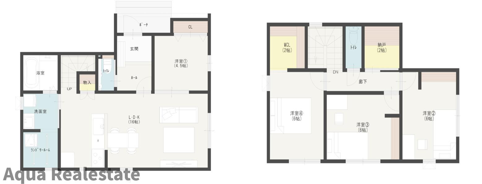 木田郡三木町大字氷上の新築一戸建の間取り