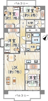 【間取り】 | 南花屋敷シティハウス | 間取り