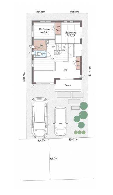 白岡市新白岡3丁目　中古戸建の区画図