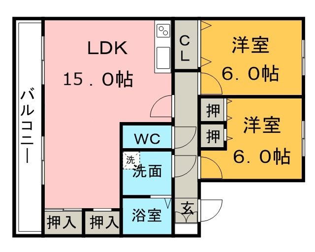 クレールＡの間取り