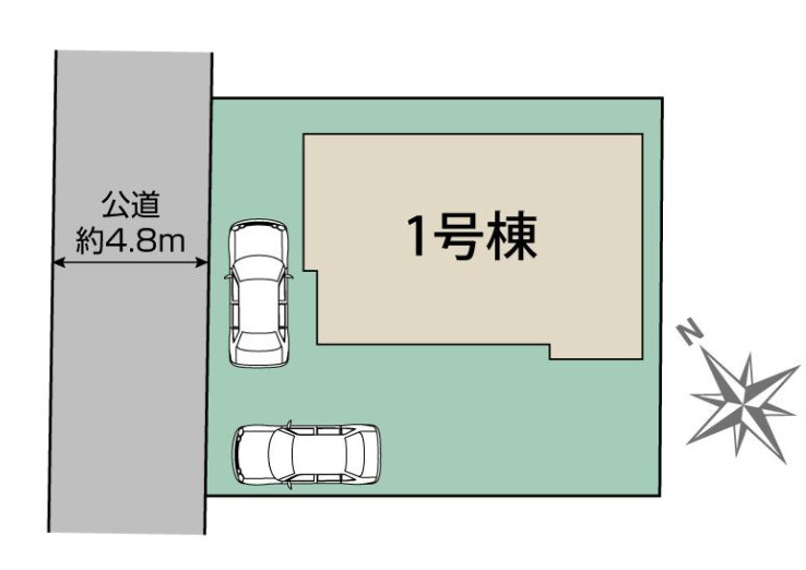 秦野市戸川　新築戸建　全1棟1号棟の区画図