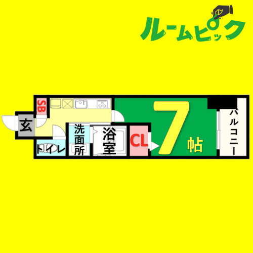 フローライト上前津　名古屋市賃貸　仲介手数料無料の間取り