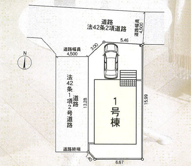 小田原市成田第12　新築戸建　全1棟1号棟の区画図