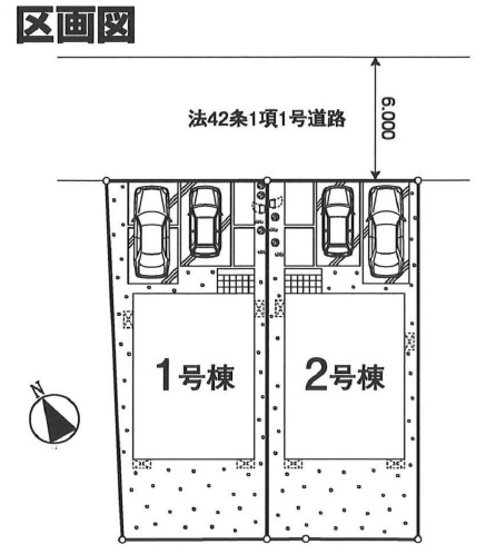 青梅市河辺町6丁目　全2棟の区画図