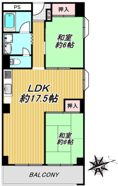 香枦園スカイハイツの間取り
