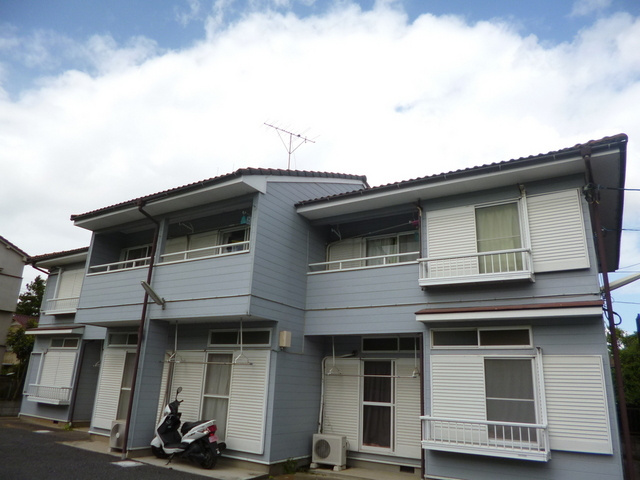 アビタシオン中川Ⅰの外観|木造２階建て。