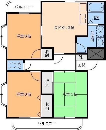 【間取り】 | ヴァン・ヴェール久米