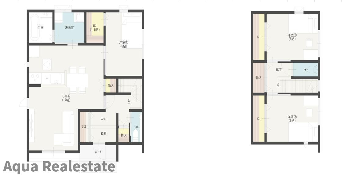 木田郡三木町大字平木の新築一戸建の間取り