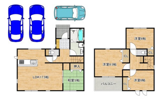 【間取り】 | 今木町　新築分譲住宅　全２区画